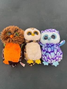 New With Tags TY Beanie Boos - Owls